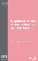 Couverture du livre « L'application des actes uniformes de l'Ohada » de Mahutodji Jimmy Vital Kodo aux éditions Academia