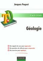 Couverture du livre « Td geologie » de Jacques Paquet aux éditions Dunod