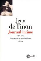 Couverture du livre « Journal intime ; 1894-1895 » de Jean De Tinan aux éditions Bartillat