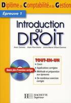 Couverture du livre « Introduction au droit DCG » de Villard-Darois A-M. aux éditions Hachette Education