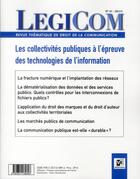 Couverture du livre « REVUE LEGICOM N.47 ; les collectivités publiques » de  aux éditions Victoires
