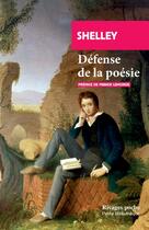 Couverture du livre « Défense de la poésie » de Percy Bysshe Shelley aux éditions Rivages