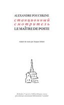 Couverture du livre « Le maître de poste - Alexandre Pouchkine » de Alexandre Pouchkine aux éditions Alidades