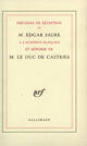 Couverture du livre « Discours de reception a l'academie francaise et reponse de m. le duc de castries » de Castries/Faure aux éditions Gallimard (patrimoine Numerise)