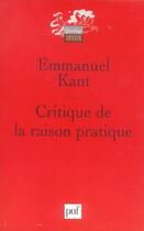 Couverture du livre « Critique de la raison pratique (7e édition) (7e édition) » de Emmanuel Kant aux éditions Puf