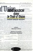Couverture du livre « René Masson dans le Trait d'Union, journal français universel » de Thomas Calvo aux éditions Centro De Estudios Mexicanos