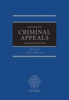 Couverture du livre « Taylor on Criminal Appeals » de Paul Taylor aux éditions Oup Oxford