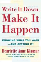 Couverture du livre « Write It Down Make It Happen » de Klauser Henriette Anne aux éditions Scribner