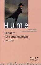 Couverture du livre « Enquête sur l'entendement humain » de David Hume aux éditions Vrin