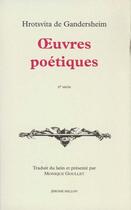 Couverture du livre « Oeuvres poetiques » de Gandersheim (De) H. aux éditions Millon