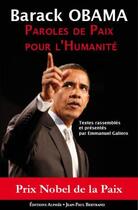 Couverture du livre « Paroles de paix pour l'humanité » de Barack Obama aux éditions Alphee.jean-paul Bertrand