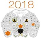 Couverture du livre « Calendrier mural 2018 - chiens a colorier » de Sara Muzio aux éditions White Star