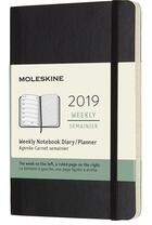 Couverture du livre « Agenda semainier poche noir souple (édition 2019) » de  aux éditions Moleskine