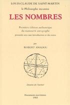 Couverture du livre « Les nombres » de Louis Claude De Saint-Martin aux éditions Cariscript