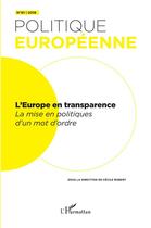 Couverture du livre « L'europe en transparence » de  aux éditions L'harmattan