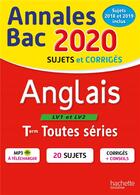 Couverture du livre « Annales bac 2020 anglais term toutes series » de Lallement/Legrand aux éditions Hachette Education