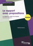Couverture du livre « Le rapport avec propositions ; concours » de Frederique Goulven aux éditions Documentation Francaise