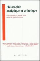 Couverture du livre « Philosophie analytique et esthétique » de Danielle Lories aux éditions Klincksieck