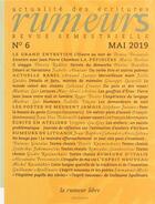 Couverture du livre « Revue rumeurs n 6 - mai 2019 » de  aux éditions La Rumeur Libre