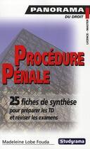 Couverture du livre « Procédure pénale » de Madeleine Lobe Fouda aux éditions Studyrama