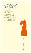 Couverture du livre « Petites oeuvres morales » de Giacomo Leopardi aux éditions Allia