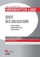 Couverture du livre « Droit des obligations (édition 2014) » de Corinne Renault-Brahinsky aux éditions Gualino Editeur