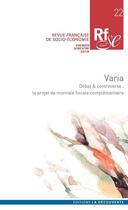 Couverture du livre « Revue francaise de socio-economie numero 22 varia » de Revue Francaise De S aux éditions La Decouverte