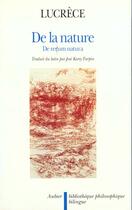 Couverture du livre « De la nature - re rerum natura » de Lucrece aux éditions Aubier
