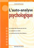 Couverture du livre « L'auto analyse psychologique » de A De Tommaso aux éditions De Vecchi