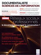 Couverture du livre « Documentaliste sciences de l'information t.47 ; réseaux sociaux professionnels » de  aux éditions Medecine Sciences Publications