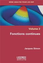 Couverture du livre « Fonctions continues » de Jacques Simon aux éditions Iste