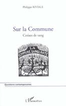 Couverture du livre « Sur la commune : Cerises de sang » de Riviale Philippe aux éditions L'harmattan