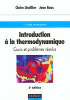 Couverture du livre « Introduction Thermodynamique » de Lhuillier-Rous aux éditions Dunod