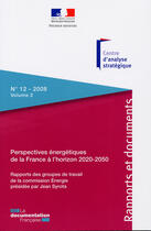 Couverture du livre « Perspectives énergétiques de la France à l'horizon 2020-2050 t.2 » de  aux éditions Documentation Francaise