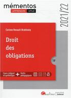 Couverture du livre « Droit des obligations (édition 2021/2022) » de Corinne Renault-Brahinsky aux éditions Gualino