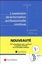 Couverture du livre « L'expansion de la formation professionnelle continue » de Philippe Piccoli aux éditions Lexisnexis