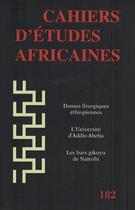 Couverture du livre « Cahiers d'études africaines T.182 » de  aux éditions Ehess