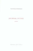 Couverture du livre « Journal intime » de Nathalie Rheims aux éditions Leo Scheer