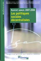 Couverture du livre « Les politiques sociales décentralisées » de  aux éditions Documentation Francaise