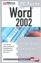 Couverture du livre « Pc Poche Word 2002 » de Kauefer aux éditions Micro Application