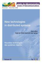 Couverture du livre « New Technologies In Distributed Systems. Nouvelles Technologies Des Systemes Repartis (Annales Des T » de Adi Kamel aux éditions Hermes Science Publications