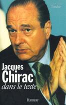 Couverture du livre « Jacques chirac » de Tondre/Jacques aux éditions Ramsay