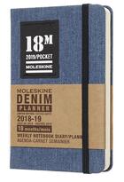 Couverture du livre « Agenda 18 mois denim semainier poche bleu » de  aux éditions Moleskine