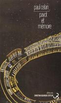 Couverture du livre « Pavot et memoire » de Paul Celan aux éditions Christian Bourgois