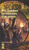 Couverture du livre « En Memoire D Un Prince » de Ann Dukthas aux éditions 10/18