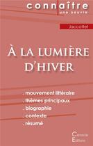 Couverture du livre « À la lumière d'hiver, de Philippe Jaccottet » de  aux éditions Editions Du Cenacle