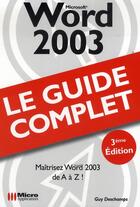 Couverture du livre « Microsoft word 2003 » de Deschamps G aux éditions Ma