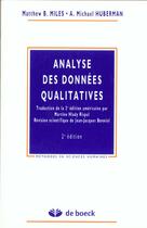 Couverture du livre « Analyse des donnees qualitatives » de Huberman/Miles aux éditions De Boeck Superieur