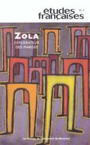 Couverture du livre « Zola explorateur des marges 39 - 2 » de Cnockaert V aux éditions Pu De Montreal