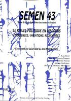 Couverture du livre « SEMEN » de Leblanc Bilat Loise aux éditions Pu De Franche Comte
